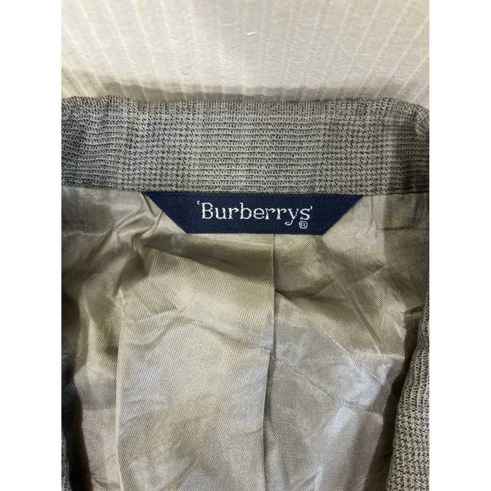 Burberrys Mens Sz-42R Gray Glen Plaid‎ 100% Pure Wool 2 Button Pleated Suit